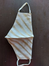 Load image into Gallery viewer, White and Gold Chevron Stripes Cotton Face Mask