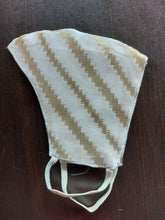 Load image into Gallery viewer, White and Gold Chevron Stripes Cotton Face Mask