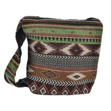 Load image into Gallery viewer, The Boho Style Ballona Messenger Bag - Green/Brown