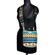 Load image into Gallery viewer, The Boho Style Ballona Messenger Bag - Blue/Yellow