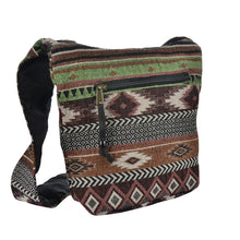 Load image into Gallery viewer, The Boho Style Ballona Messenger Bag - Green/Brown