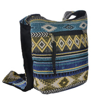 Load image into Gallery viewer, The Boho Style Ballona Messenger Bag - Blue/Yellow