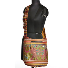 Load image into Gallery viewer, The Boho Style Hathi Messenger Bag - Green/Pink