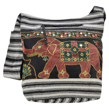 Load image into Gallery viewer, The Boho Style Hathi Messenger Bag - Black/White