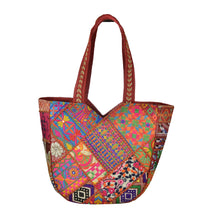 Load image into Gallery viewer, The Kali Shoulder Handbag - Red Embroidered