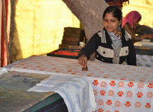 Load image into Gallery viewer, White Handmade Block Printed Dog Bandana | 20% goes to stray dogs in India