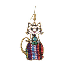 Load image into Gallery viewer, Cat gold Dangle Boho Earrings
