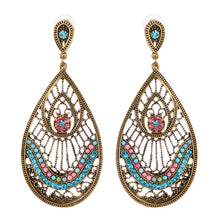 Load image into Gallery viewer, Indian Silver/Golden Dangle Beaded Earrings