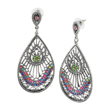 Load image into Gallery viewer, Indian Silver/Golden Dangle Beaded Earrings