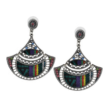 Load image into Gallery viewer, Bohemian Beaded Multicolor Woven Fabric Earrings