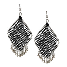 Load image into Gallery viewer, Boho Diamond Shape Silver Dangle Earrings