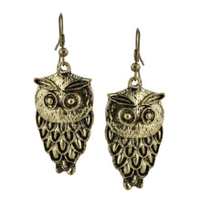 Load image into Gallery viewer, Golden Owl Dangle Boho Earrings