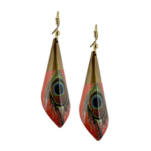 Load image into Gallery viewer, Boho Dangle Peacock Feather Dangle Earrings