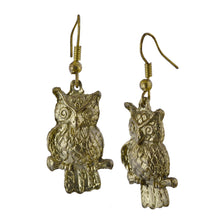 Load image into Gallery viewer, Boho Golden Owl Dangle Earrings