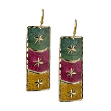 Load image into Gallery viewer, Rectangle Engraved Dangle Statement Earrings