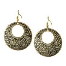 Load image into Gallery viewer, Golden Circular Vintage Dangle Earrings