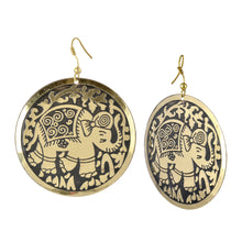 Load image into Gallery viewer, Golden Statement Elephant Boho Earrings