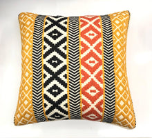 Load image into Gallery viewer, Decorative Yellow & Coral Nova Woven Pillow Cover 16x16