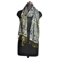 Load image into Gallery viewer, Elephant & Camel Print Blue Ultrasoft Shawl Wrap Scarf