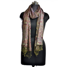 Load image into Gallery viewer, Elephant & Camel Print Maroon/Green Scarf