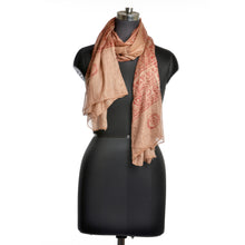 Load image into Gallery viewer, Varanasi Om Block Print Orange Scarf
