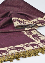 Load image into Gallery viewer, Purple Indian Elephant Scarf