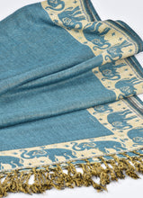 Load image into Gallery viewer, Elephant Print Blue Scarf Ultrasoft Shawl Wrap Scarf