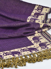 Load image into Gallery viewer, Dark Purple Indian Elephant Scarf