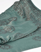 Load image into Gallery viewer, Varanasi Om Block Print Teal Scarf