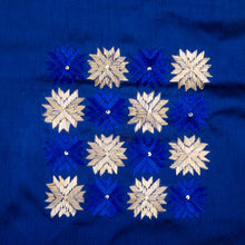 Load image into Gallery viewer, Phulkari Blue &  Ivory Throw Pillow Cover 16x16