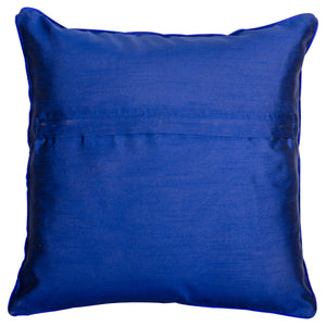 Phulkari Blue &  Ivory Throw Pillow Cover 16x16