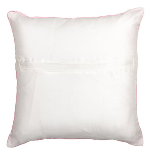 Phulkari Pink & Mint Green Decorative Throw Pillow Cover 16x16