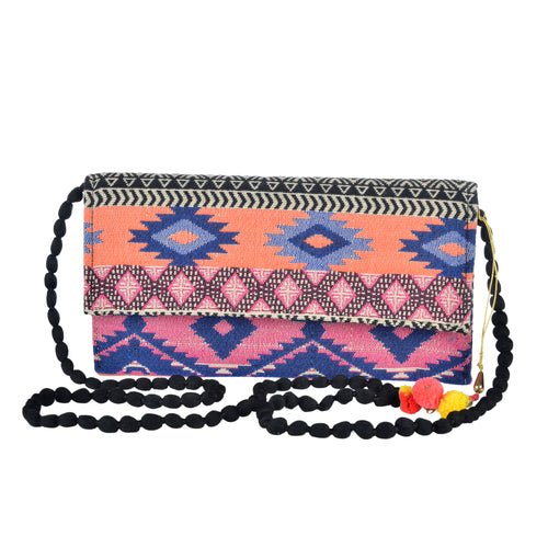 The Mohali Clutch Purse - Pink/Coral