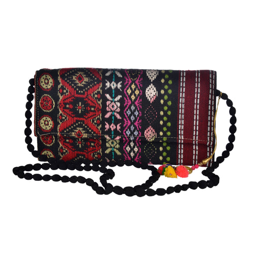 The Mohali Clutch Boho Purse - Red/Black