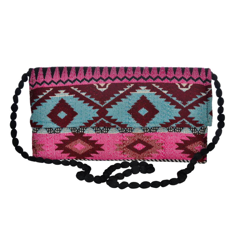 The Mohali Clutch purse - Pink/Blue