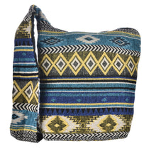 Load image into Gallery viewer, The Boho Style Ballona Messenger Bag - Blue/Yellow