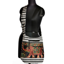 Load image into Gallery viewer, The Boho Style Hathi Messenger Bag - Black/White