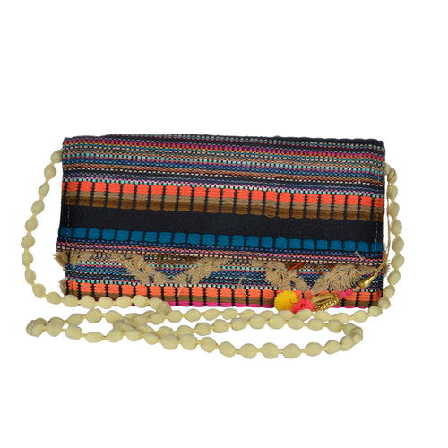 The Mohali Clutch Purse - Orange/Blue/Multi