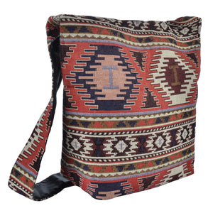 The Kajri Boho Style Messenger Bag - Red/White