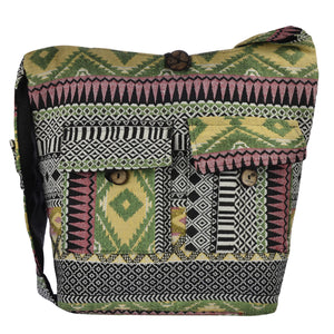 The Boho Style Kajri Messenger Bag - Green/Yellow