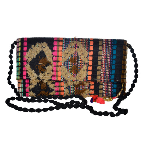 The Mohali Clutch Boho Bag - Orange/Multi