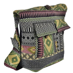The Boho Style Kajri Messenger Bag - Green/Yellow