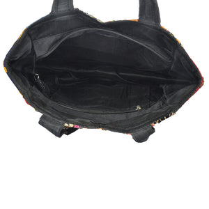The Kali Shoulder bag - Black Embroidered