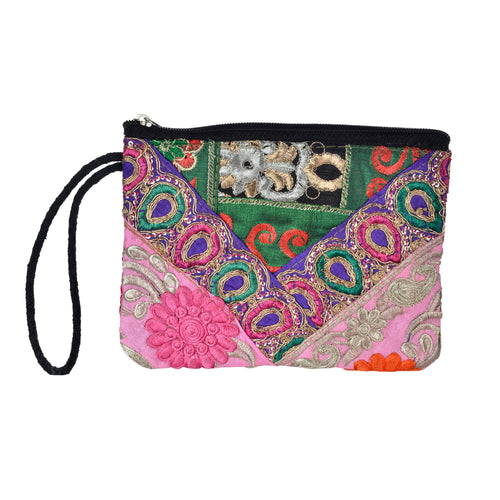 The Pari Wristlet Clutch Purse- Purple/Pink