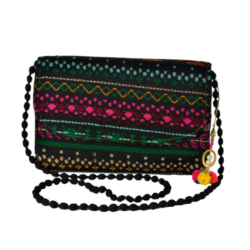 The Sheera Clutch Bag - Pink/Green