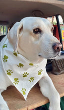 Load image into Gallery viewer, White Handmade Block Printed Dog Bandana | 20% goes to stray dogs in India