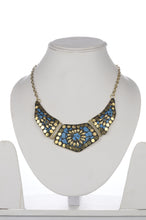Load image into Gallery viewer, Blue Mosaic Statement Necklace