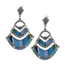 Load image into Gallery viewer, Bohemian Beaded Woven Fabric Blue Fashion Earrings