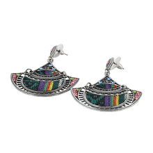 Load image into Gallery viewer, Bohemian Beaded Multicolor Woven Fabric Earrings