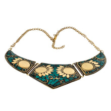 Load image into Gallery viewer, Green Mosaic Statement Necklace